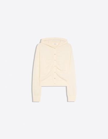 Fine hooded cardigan — Cream 5