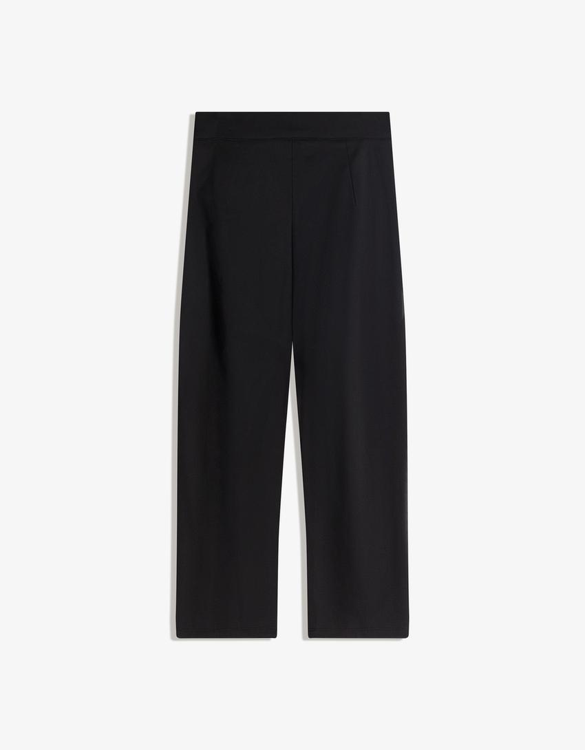 Capri knit with side splits-Black