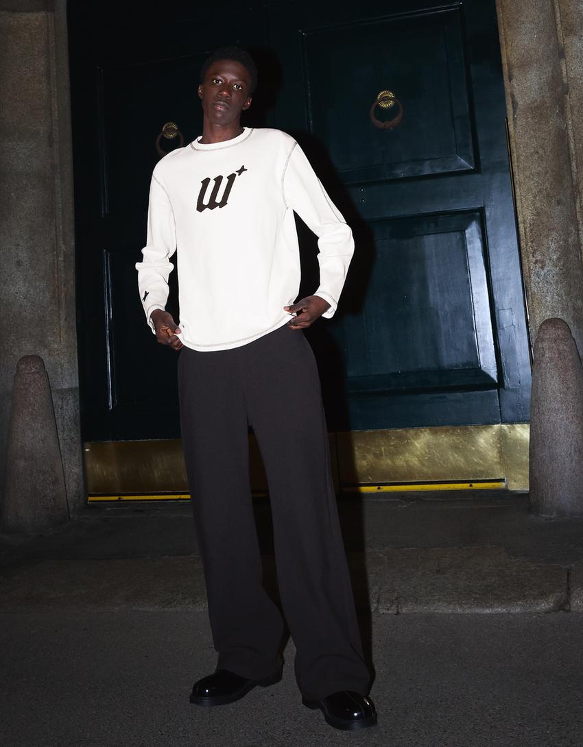 Pantalons flare tailored fit-Negre