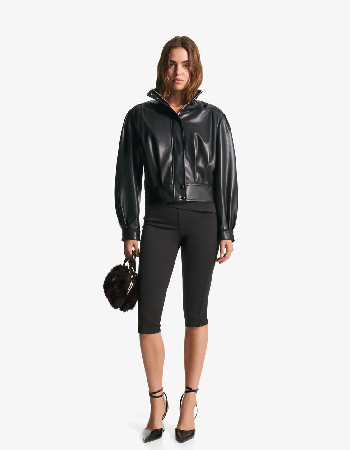 '80s leather effect jacket