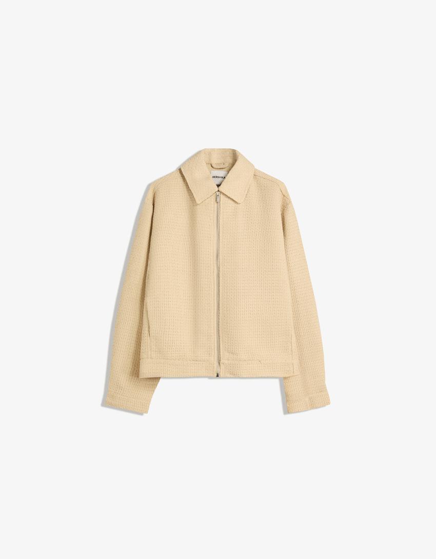 Rustic boxy fit jacket-Camel