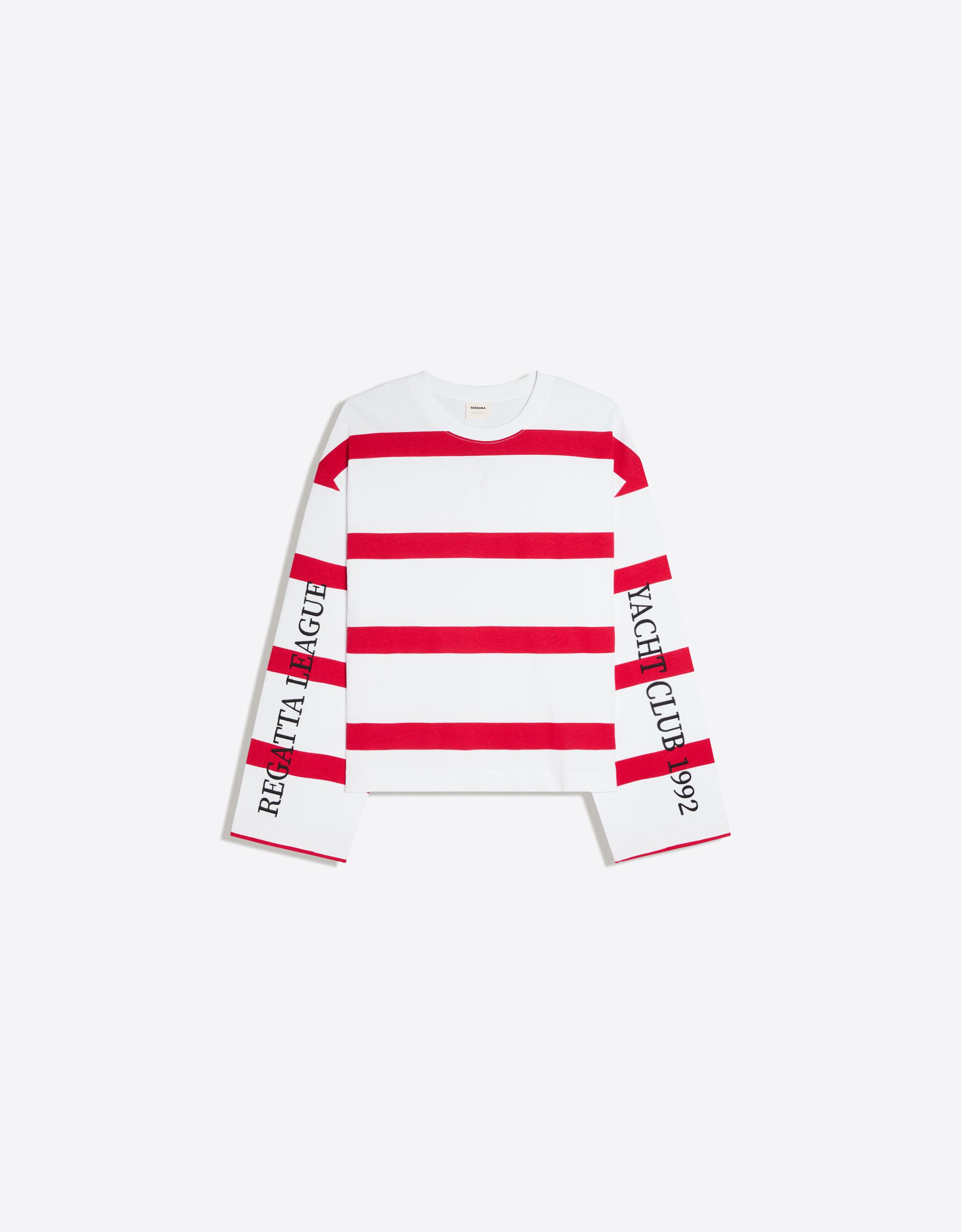 Long sleeve print T-shirt — Red