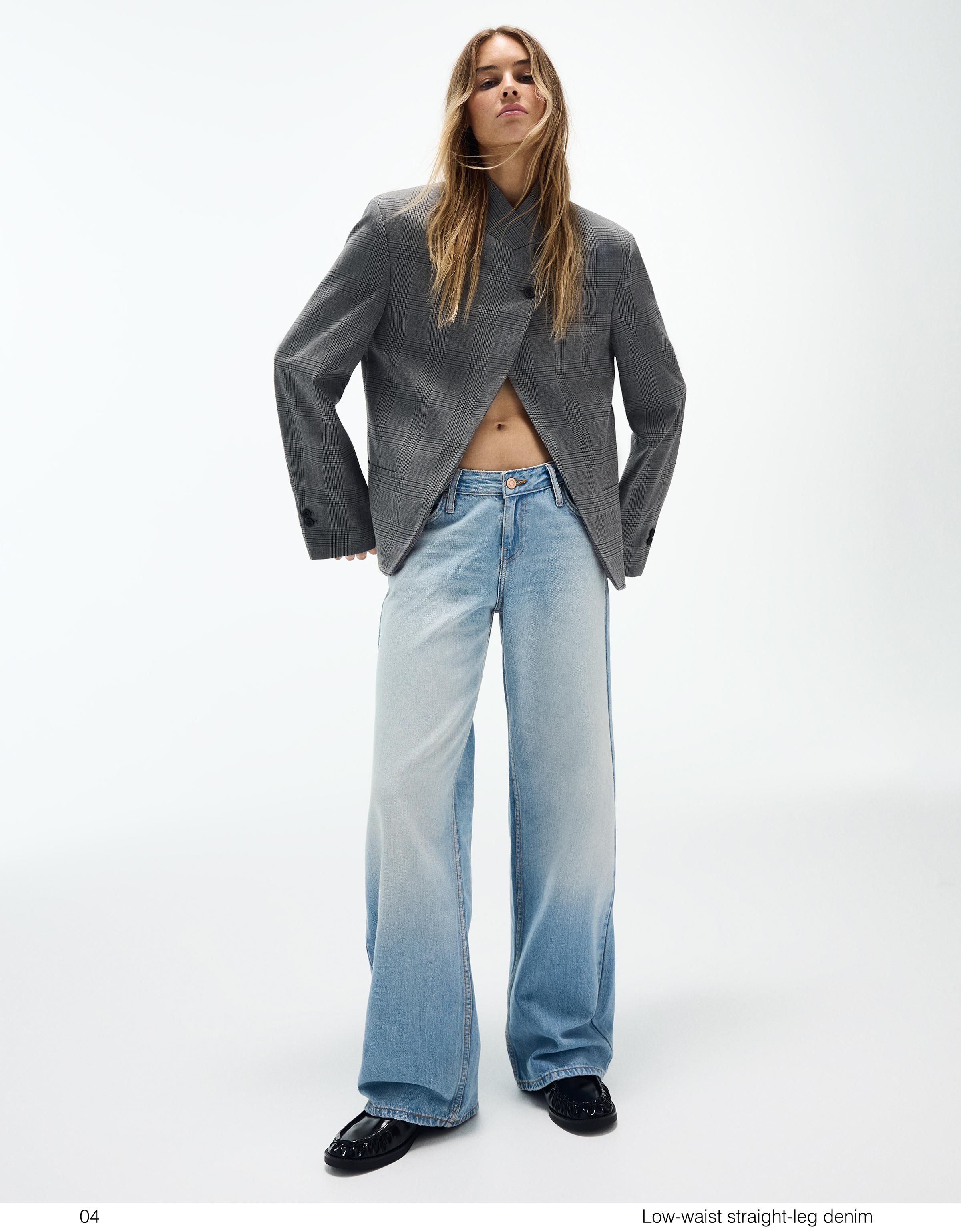 Low-rise straight jeans — Light blue