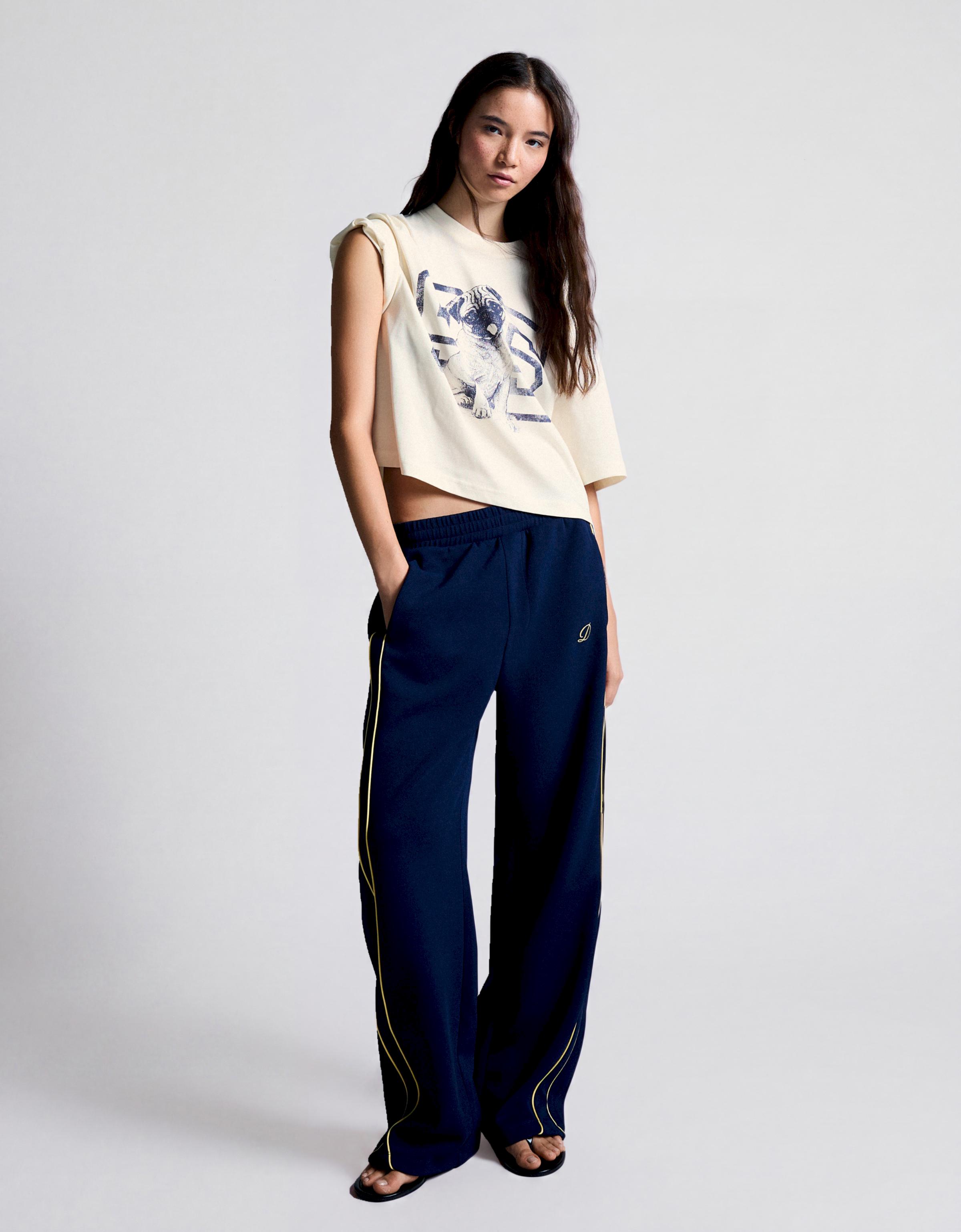 Oversize short sleeve print T-shirt — Cream