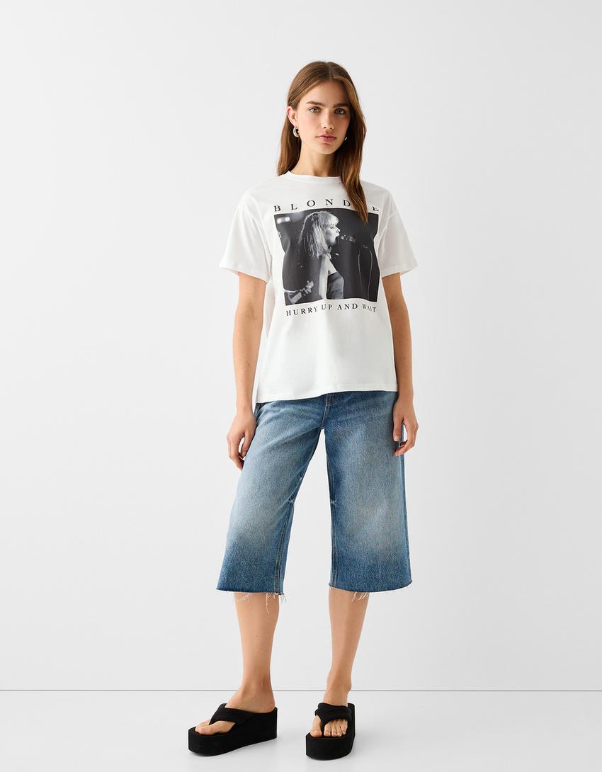 تيشرت بأكمام قصيرة-أبيض مطفي-3