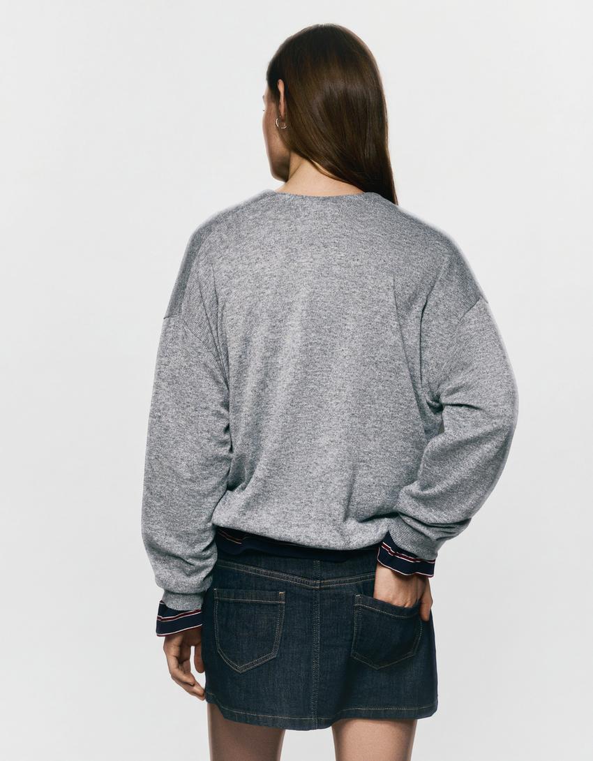 Cardigan básico-Cinza