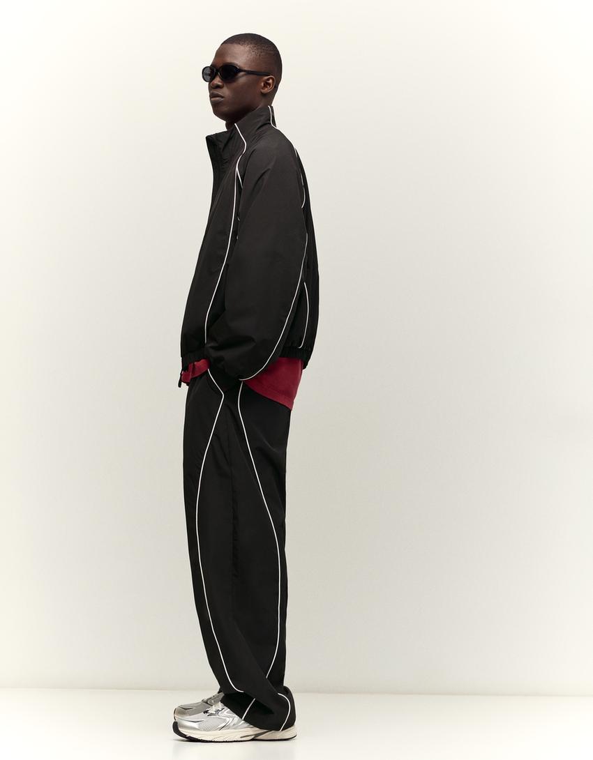 Technical baggy trousers-Black