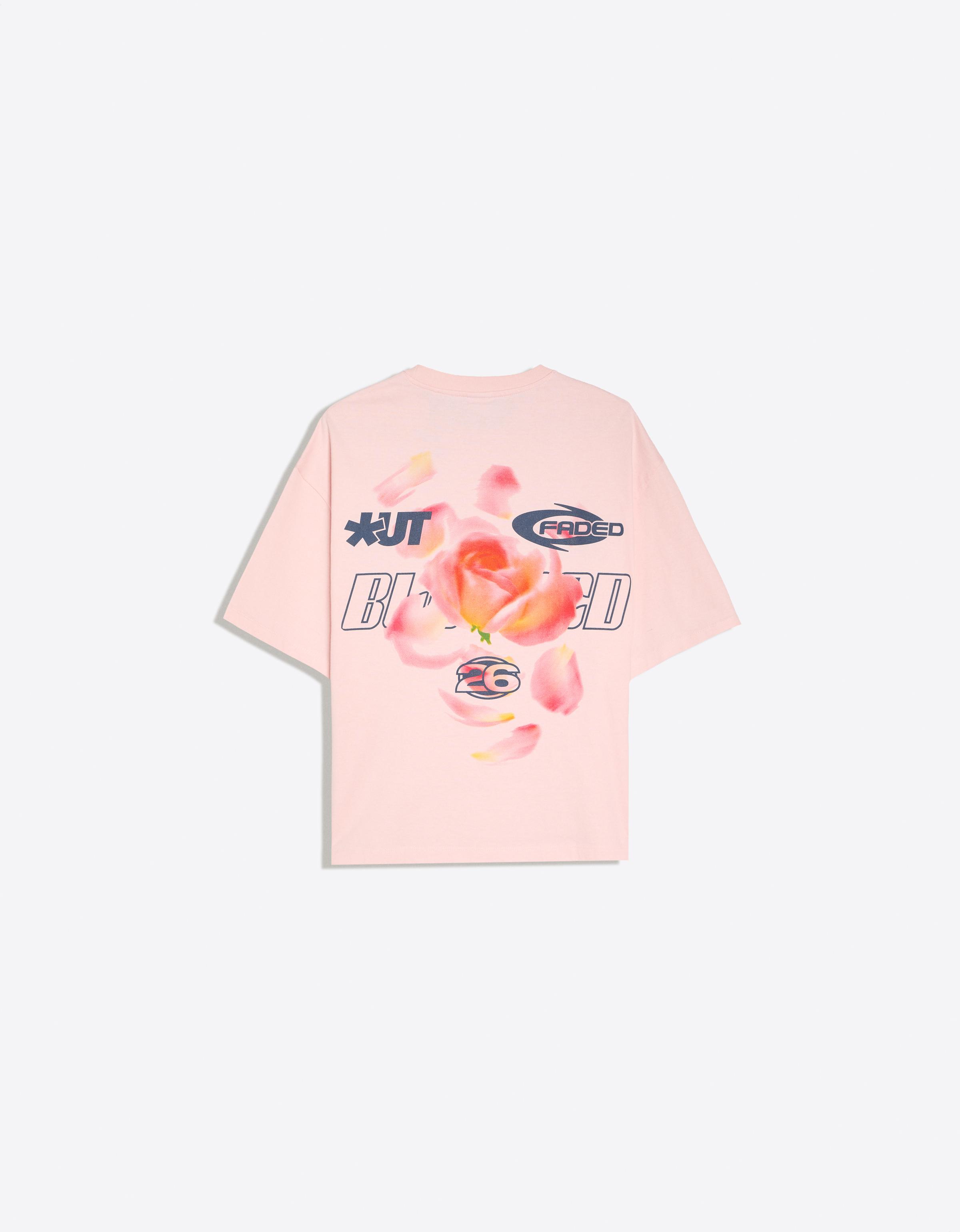 Boxy fit print T-shirt — Pink