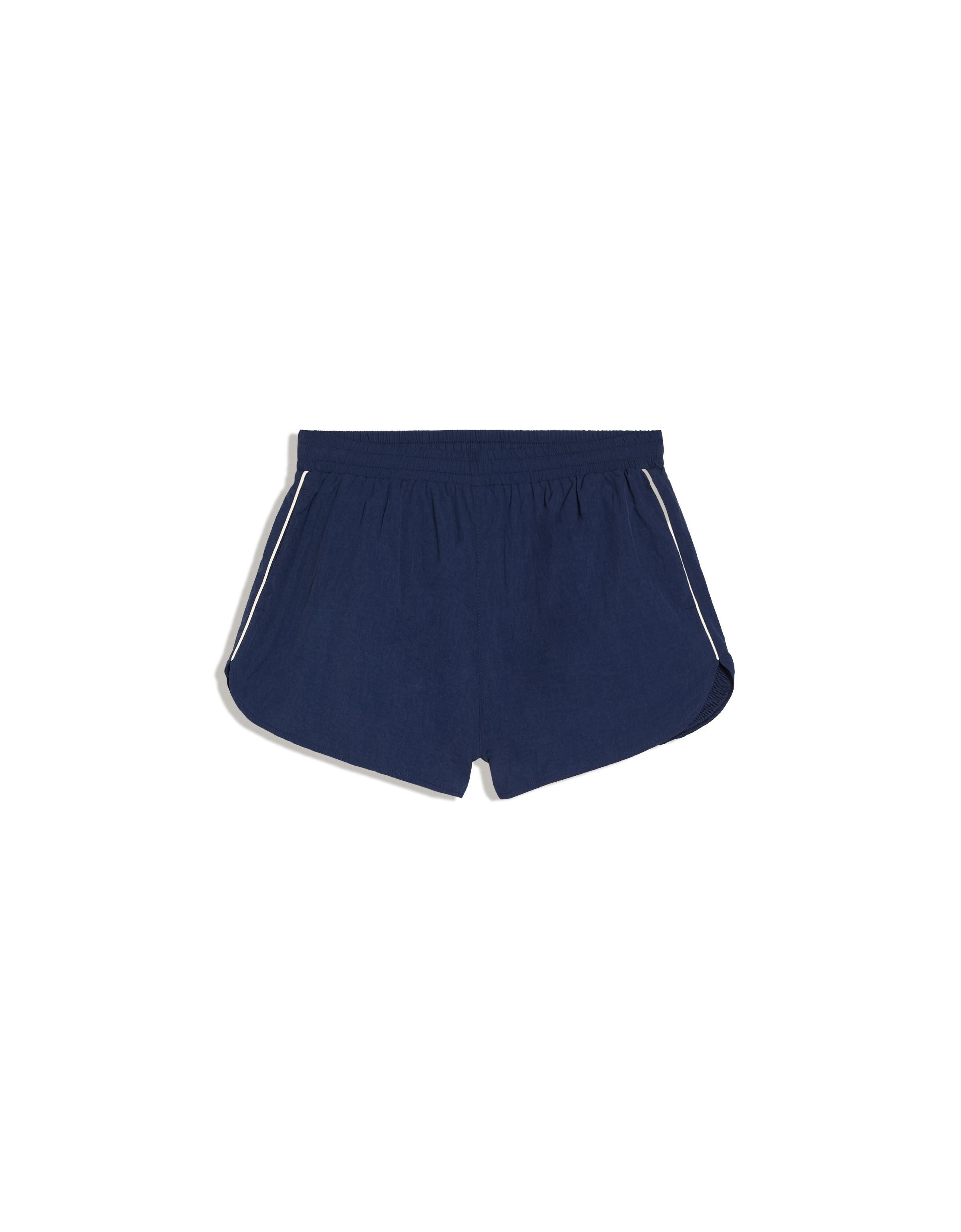 Technical shorts with side piping — Navy