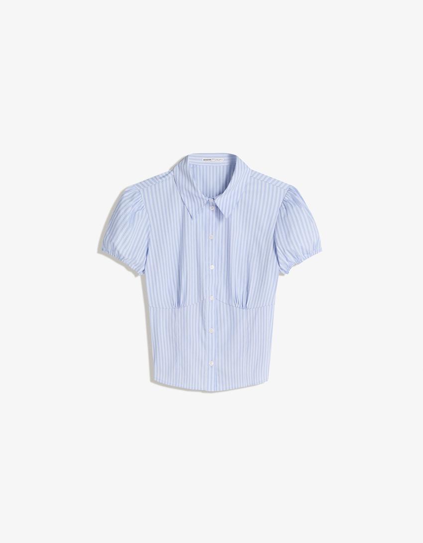 Camisa manga corta-Azul claro