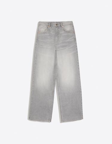 High-waist straight wide-leg jeans — Grey 5