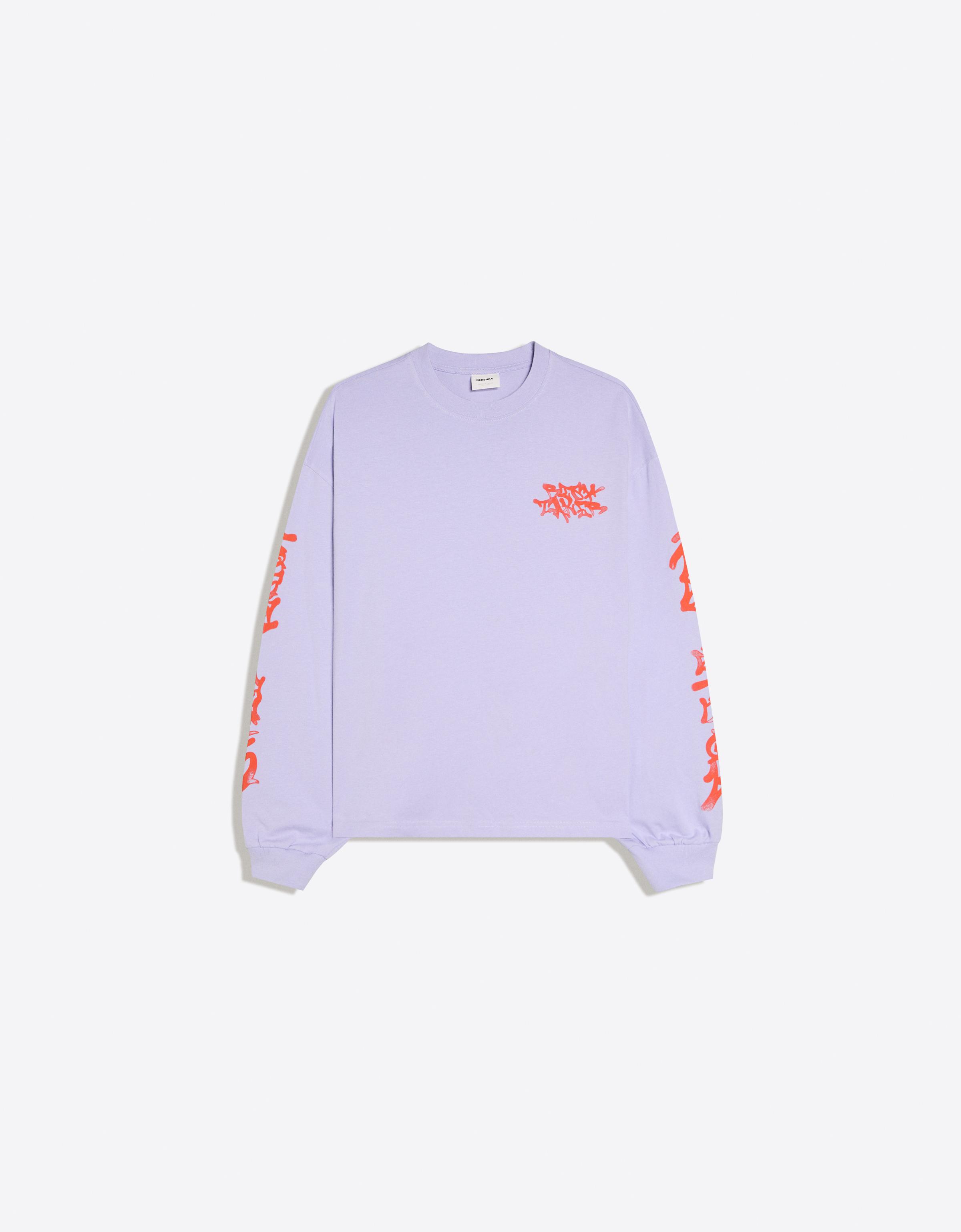 Long-sleeve print T-shirt — Violet