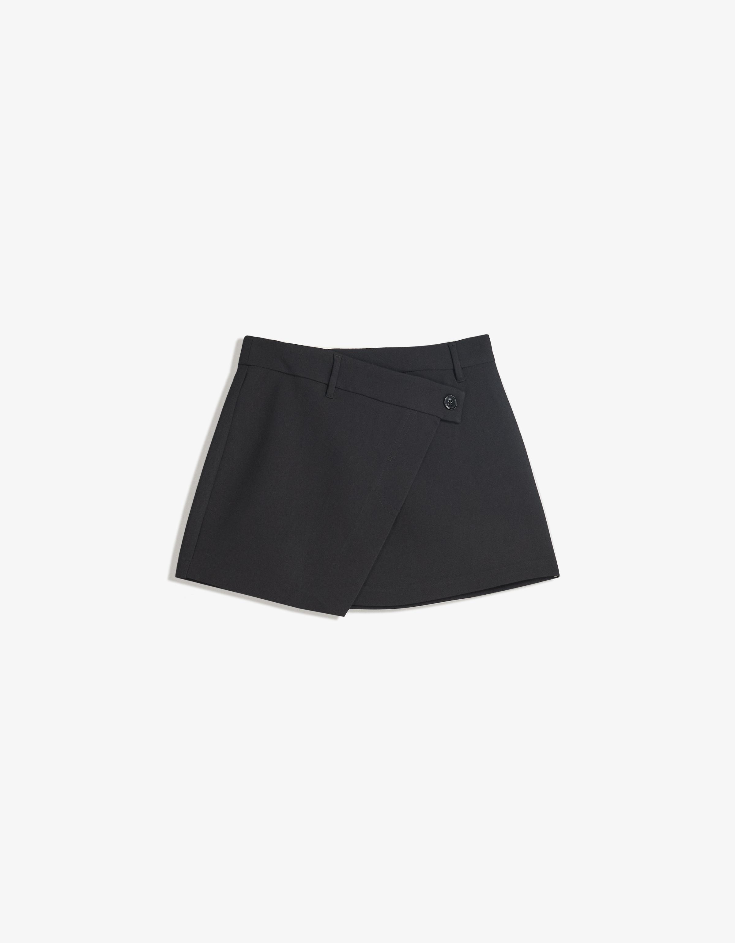 Bershka Minirock Mit Überkreuztem Bund Damen 40 Schwarz