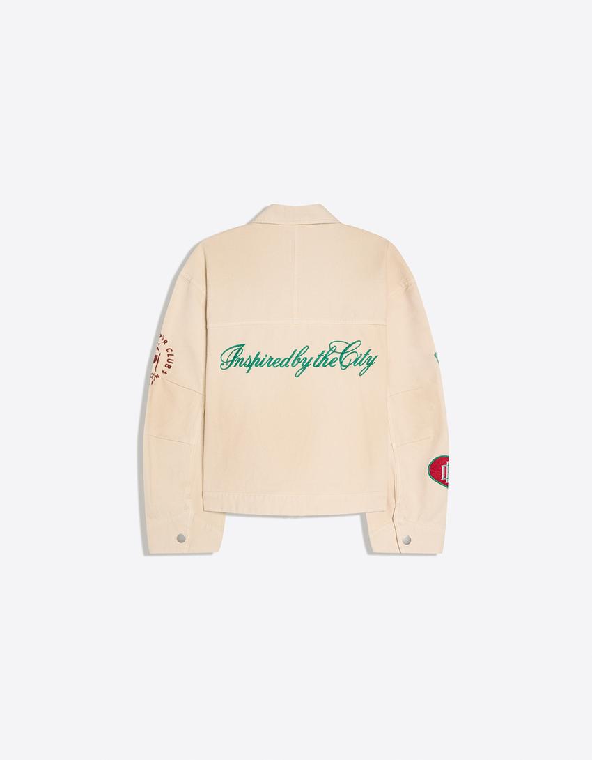 Jacket with patches-Cream