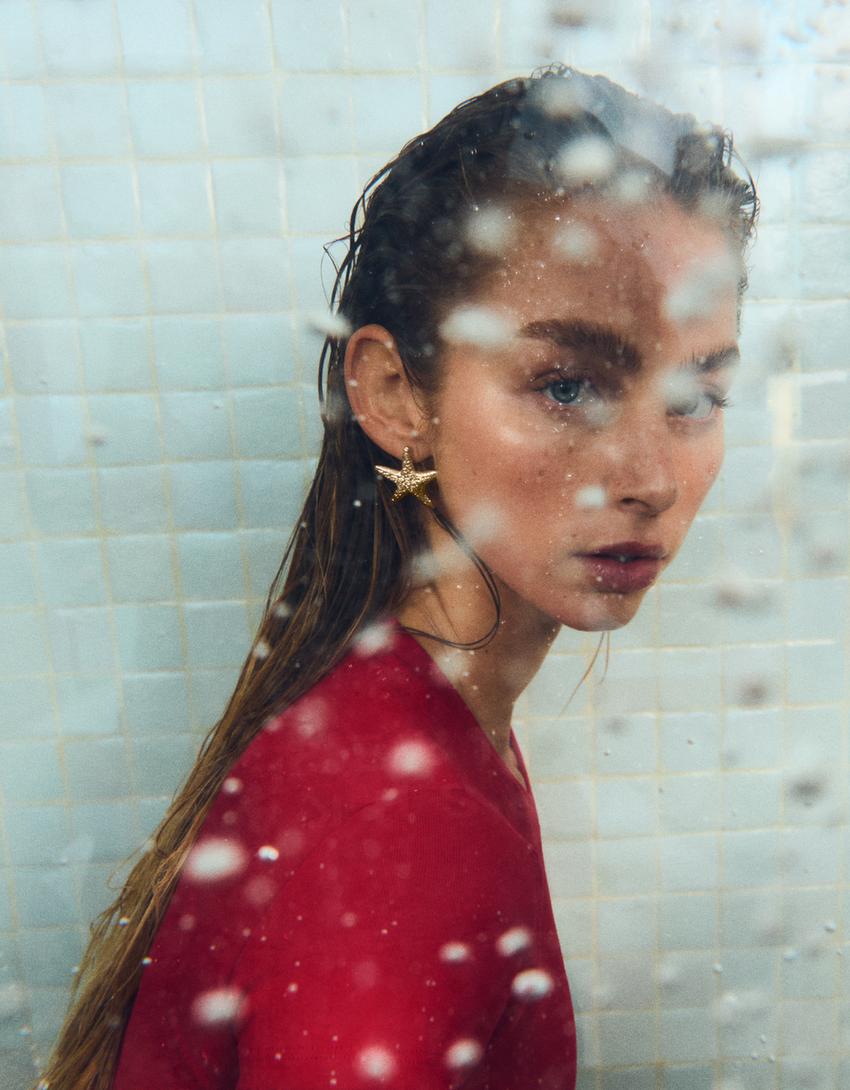 Starfish earrings-Gold