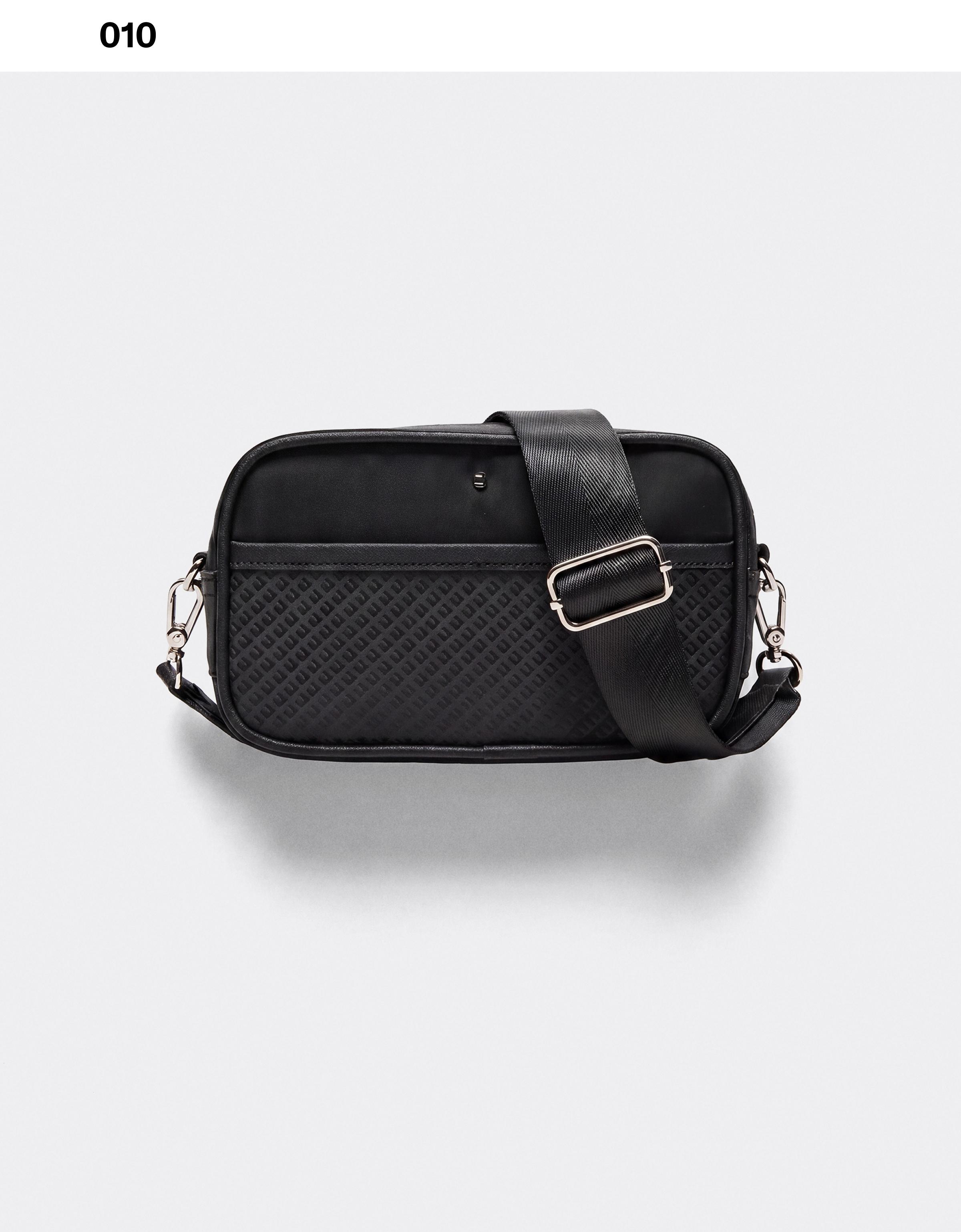 Technical monogram crossbody bag — Black