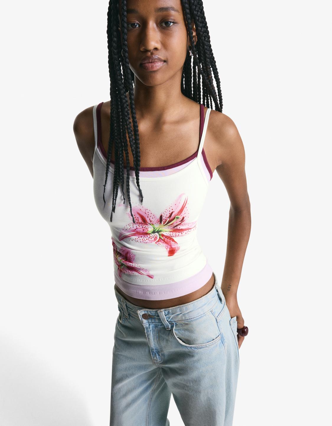 Printed strappy top