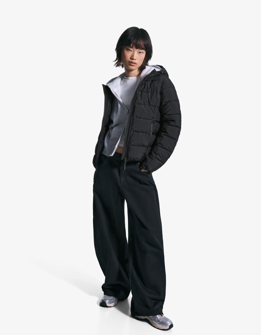 Leichte Steppjacke-Schwarz-0