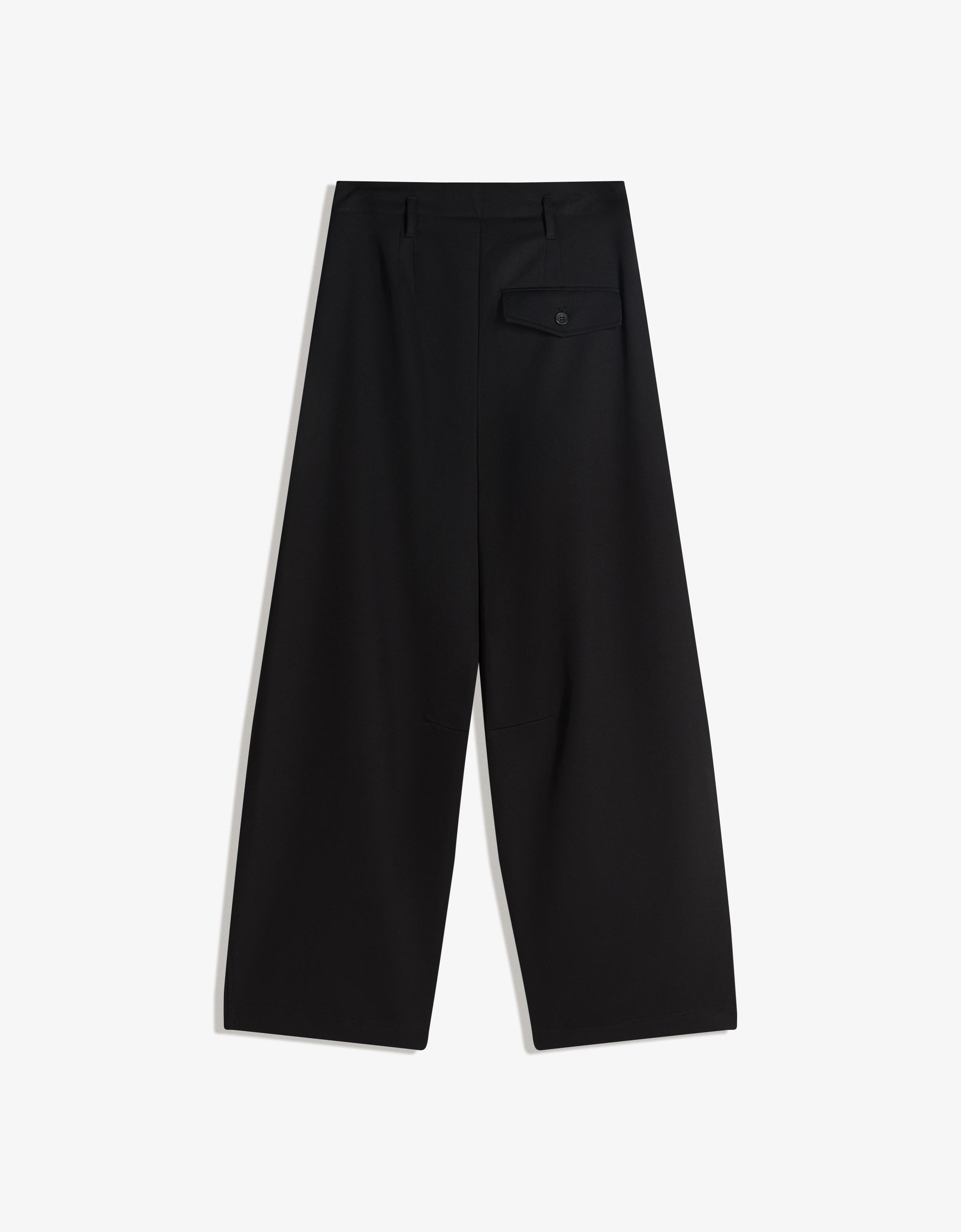 Pleated double-button trousers — Black