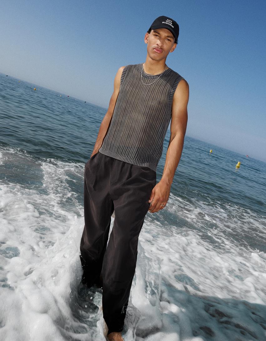 Calças baggy jogger-Preto