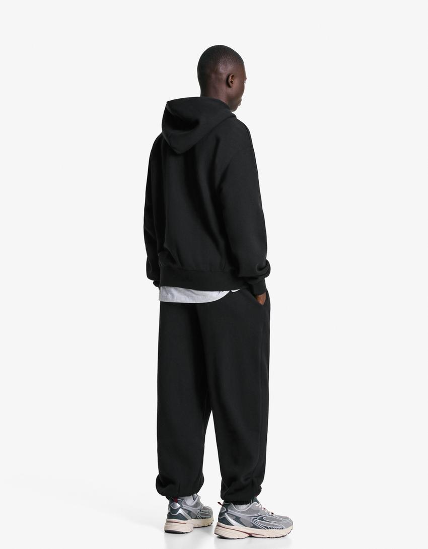 Jogginghose aus Fleece-Schwarz-1