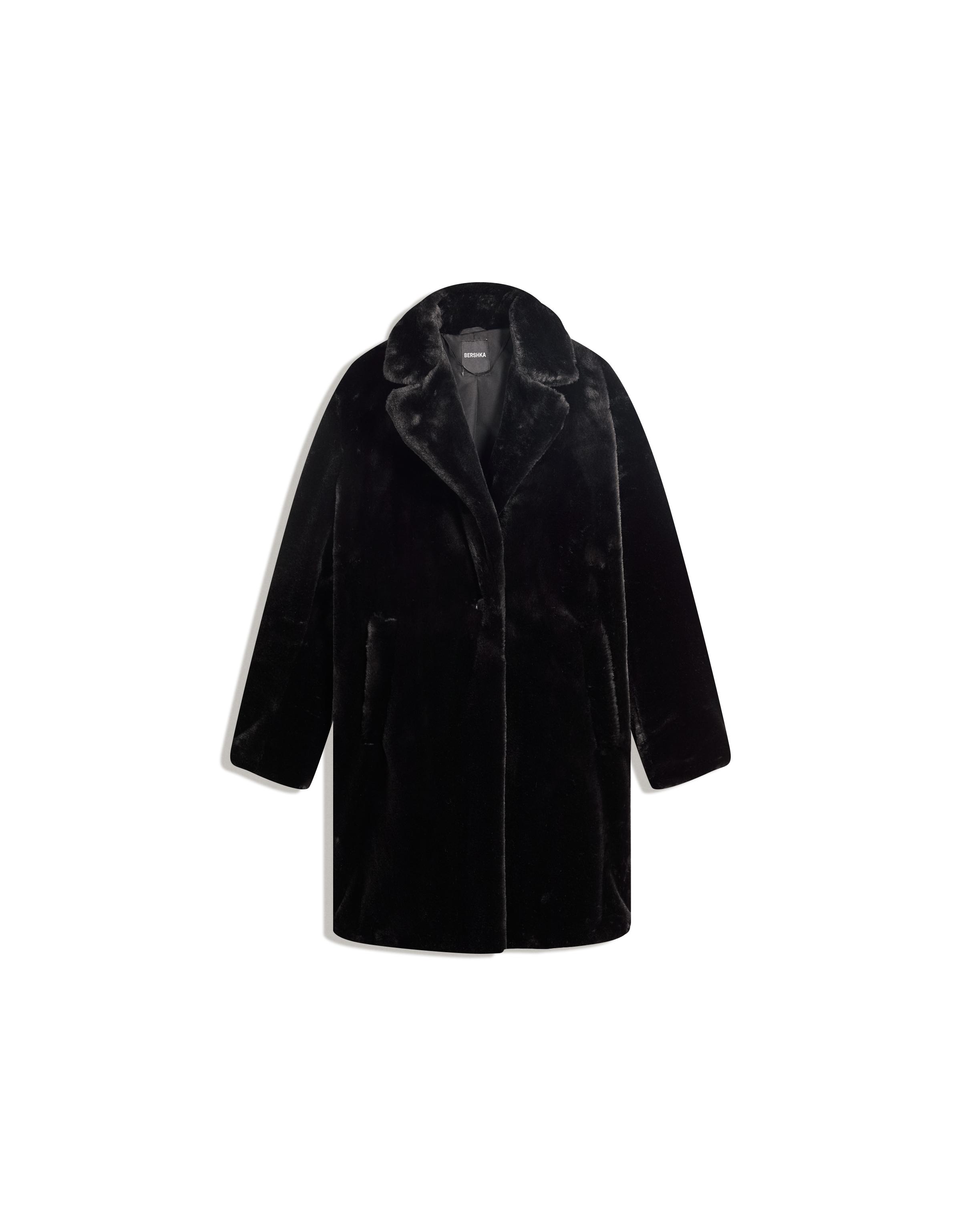 Faux fur coat — Black