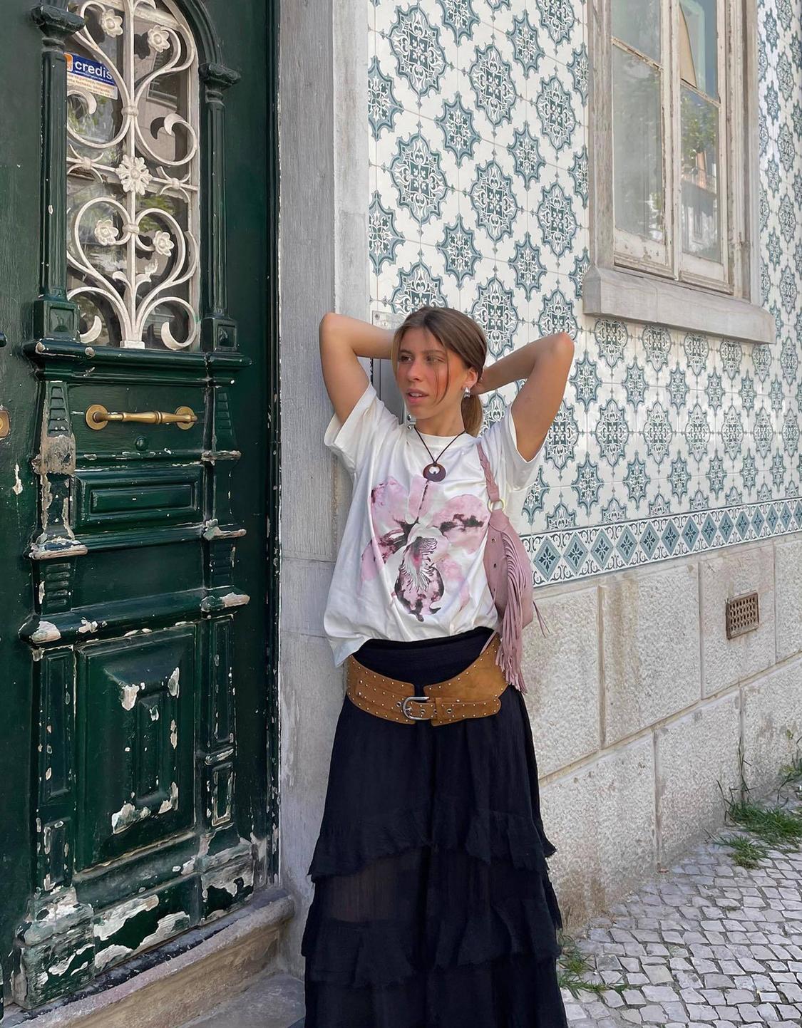 Printed short sleeve oversize T-shirt