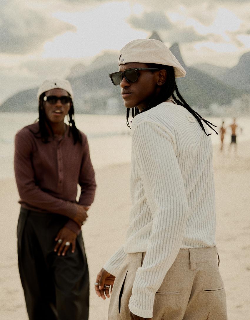 Camiseta manga larga panadero-Crudo