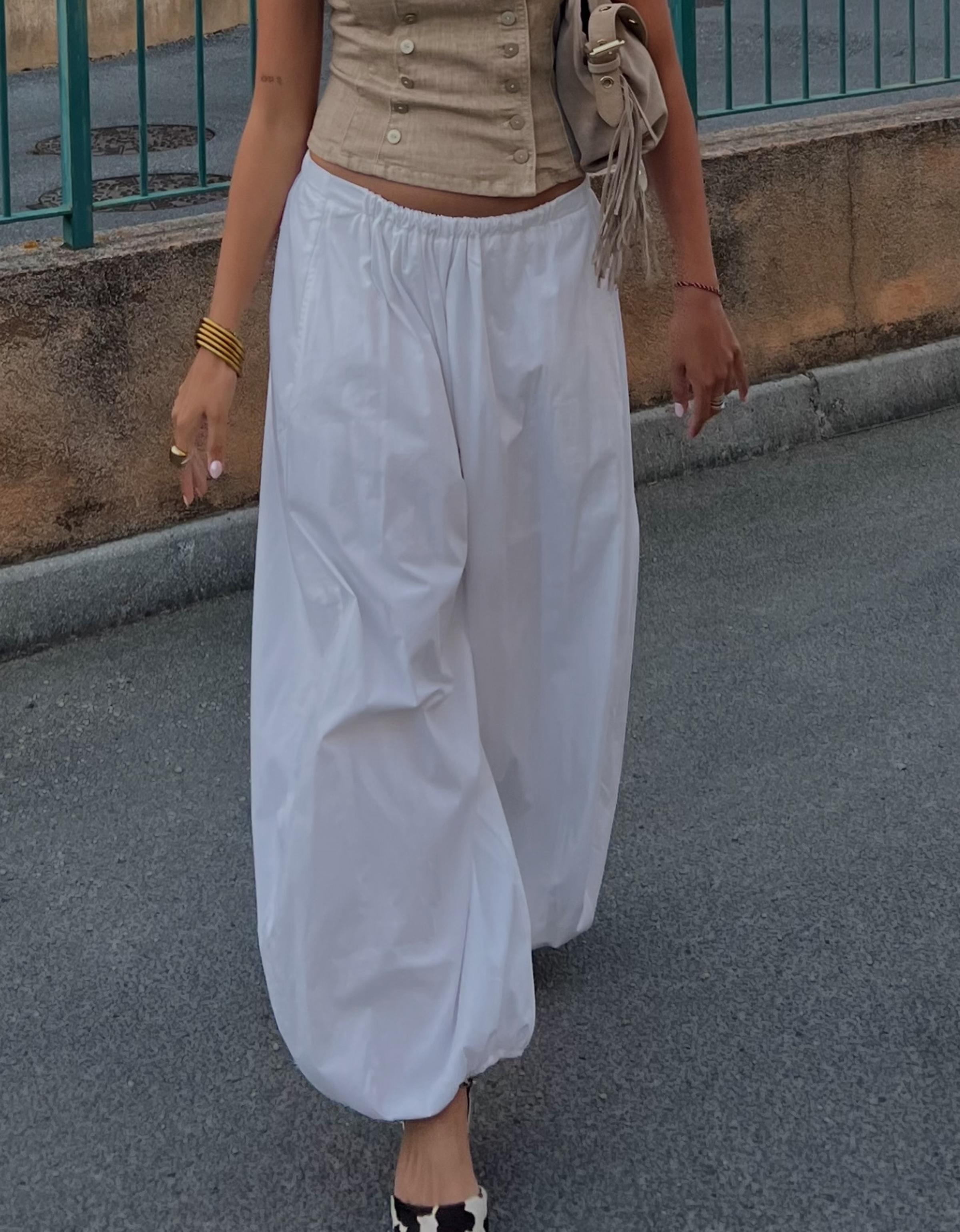 Poplin bloomer trousers — White