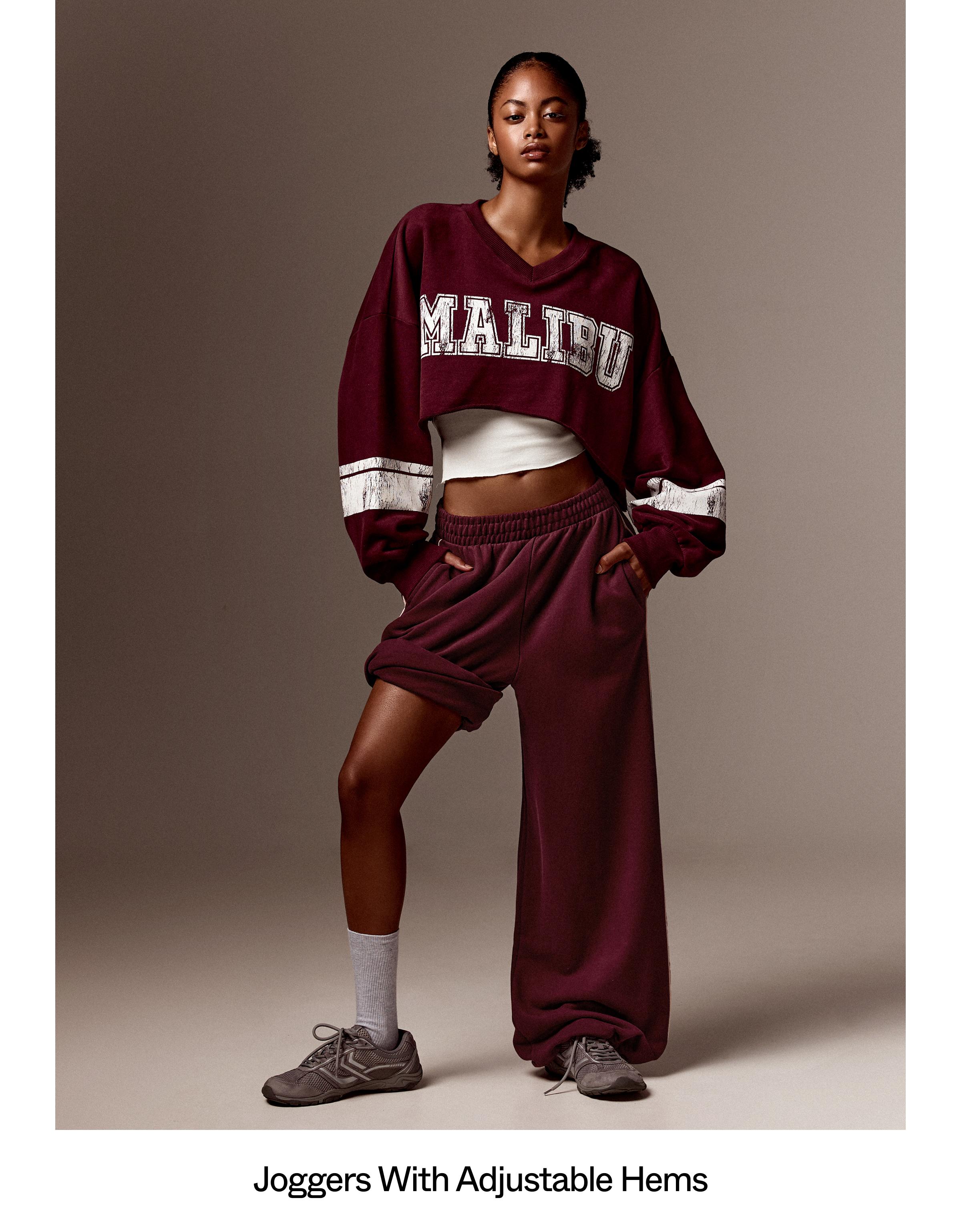 Dancer plush joggers — Maroon