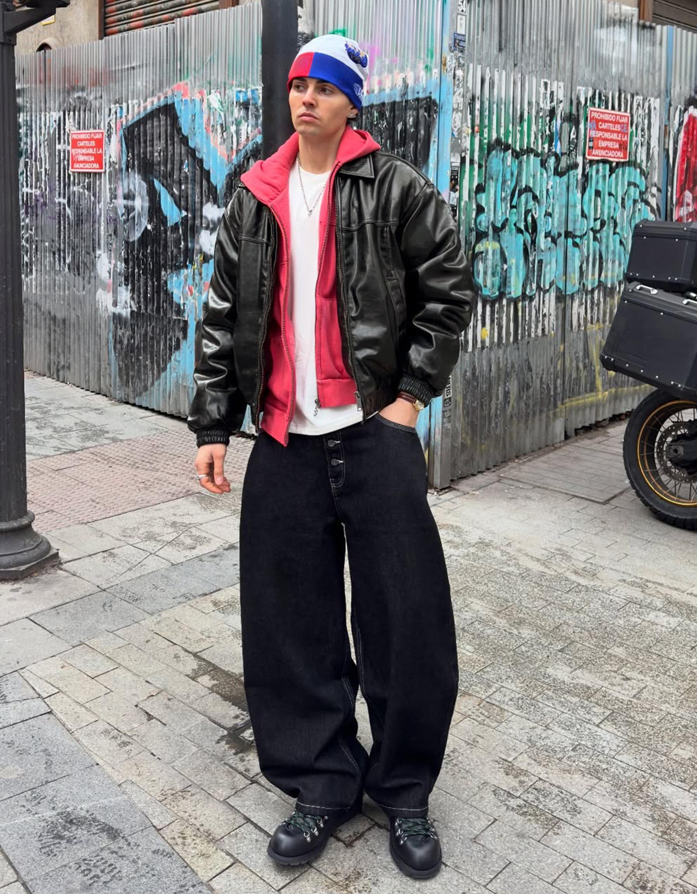 Bershka Jacke Aus Kunstleder Herren Xl Schwarz