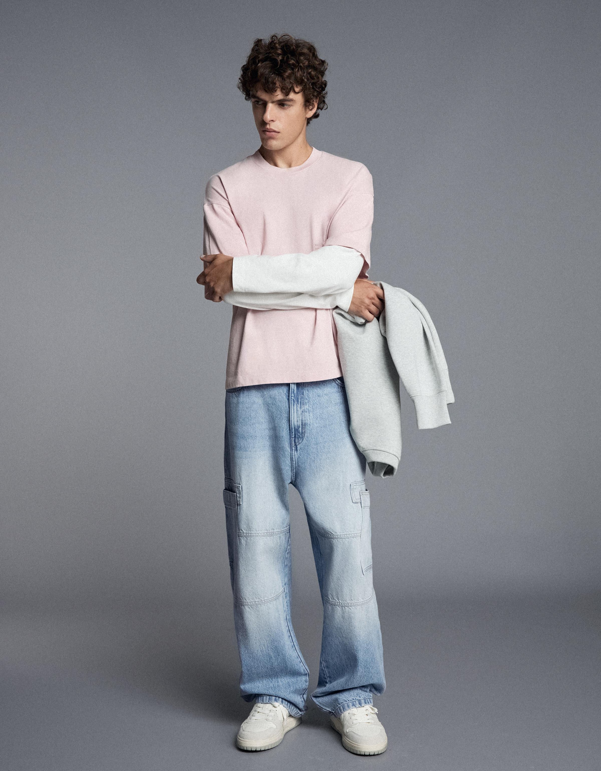 Baggy cargo jeans — Light blue