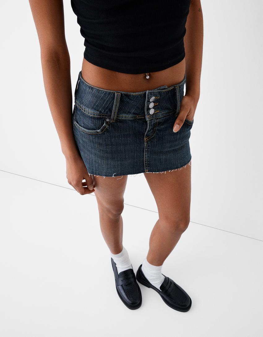 تنورة سكورت قصيرة-أزرق-3