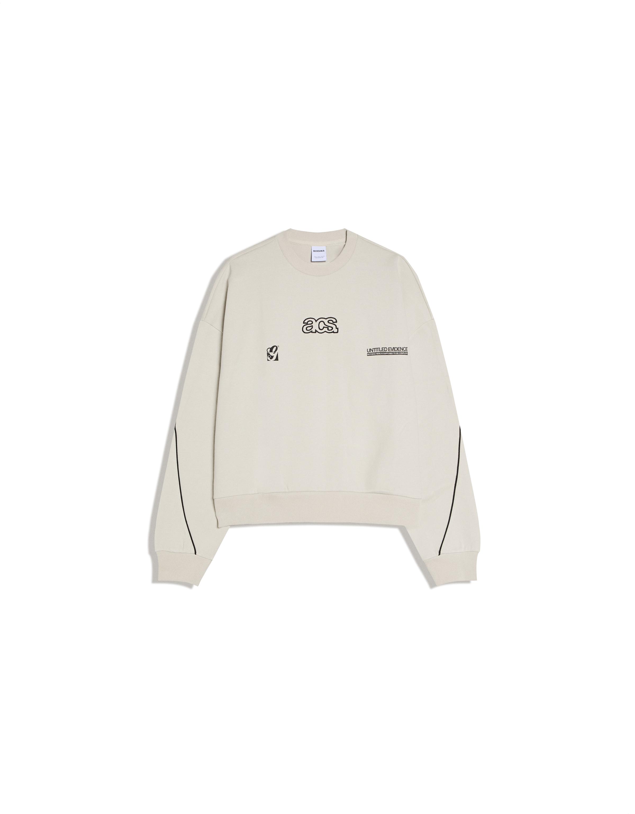 Boxy nakışlı sweatshirt - Görsel 8