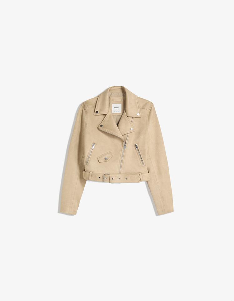 Leather effect biker jacket