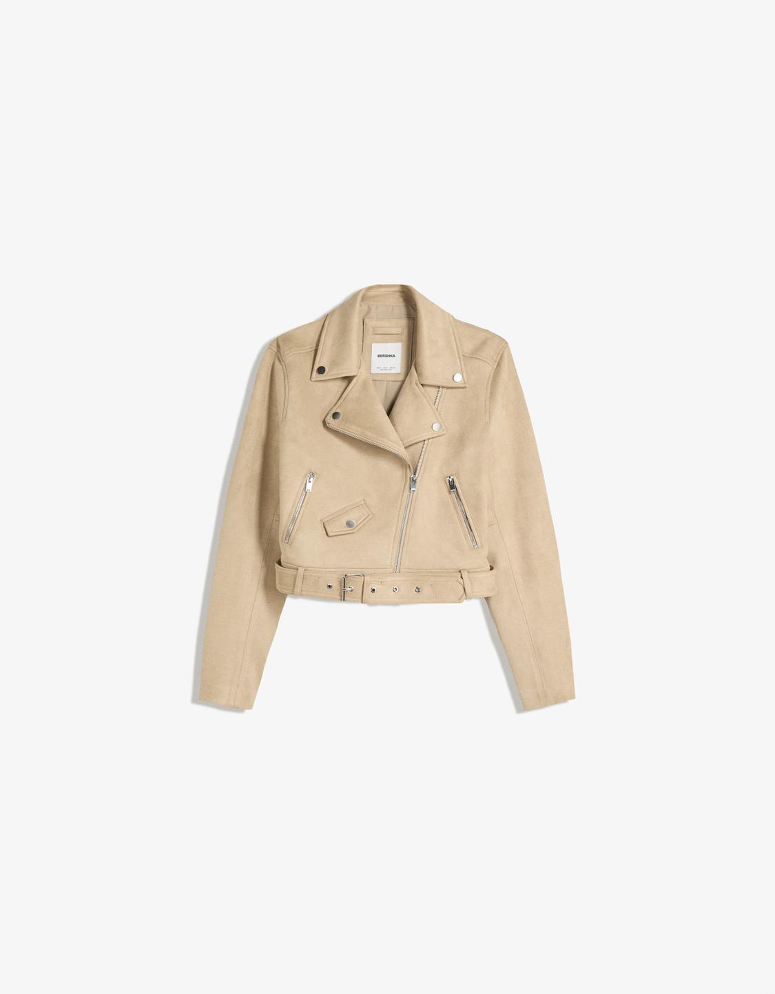Leather effect biker jacket
