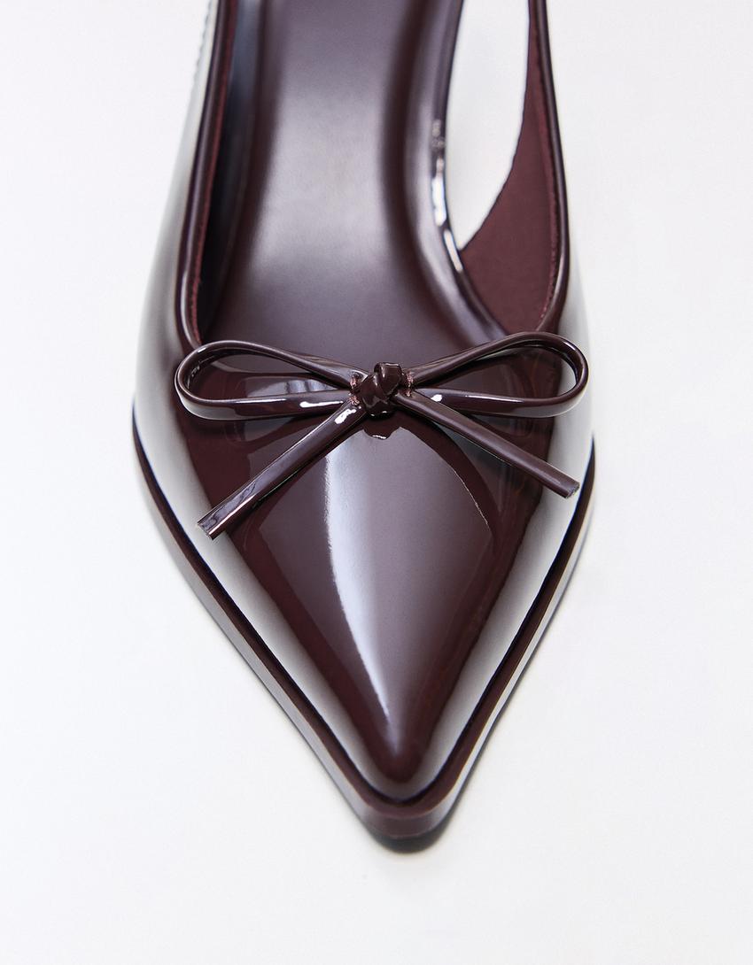 Scarpe kitten heel aperte sul tallone-Porpora