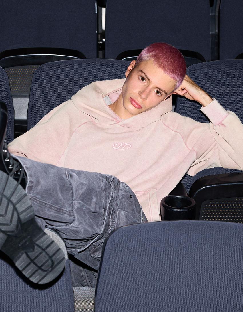 Boxy fit hoodie-Pink