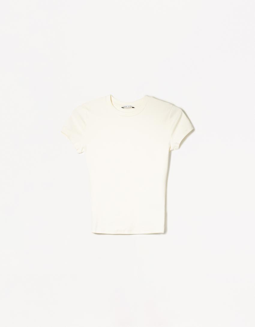 T-Shirt Rundausschnitt-Gelb-1