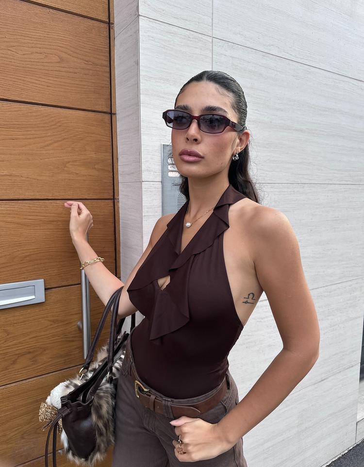 BERSHKA SERIES strappy draped bodysuit