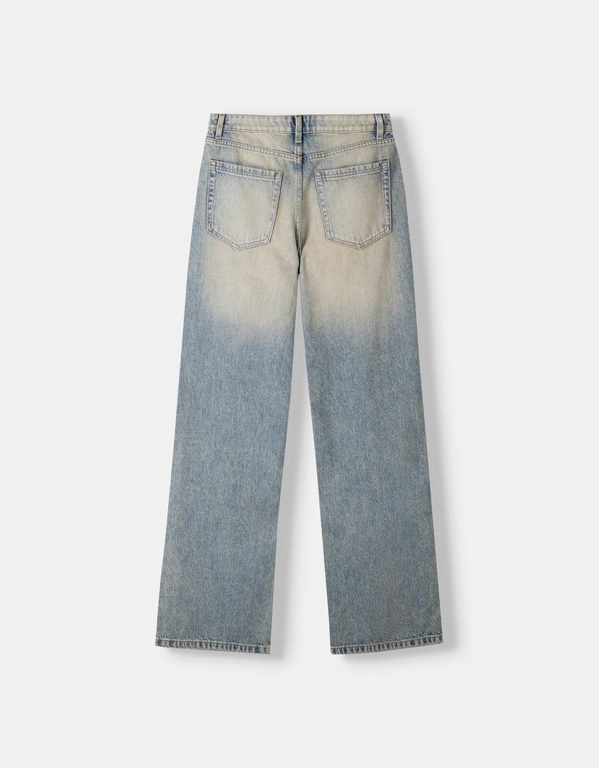 Jeans im Baggy-Hosen-Fit-Ausgewaschenes Blau