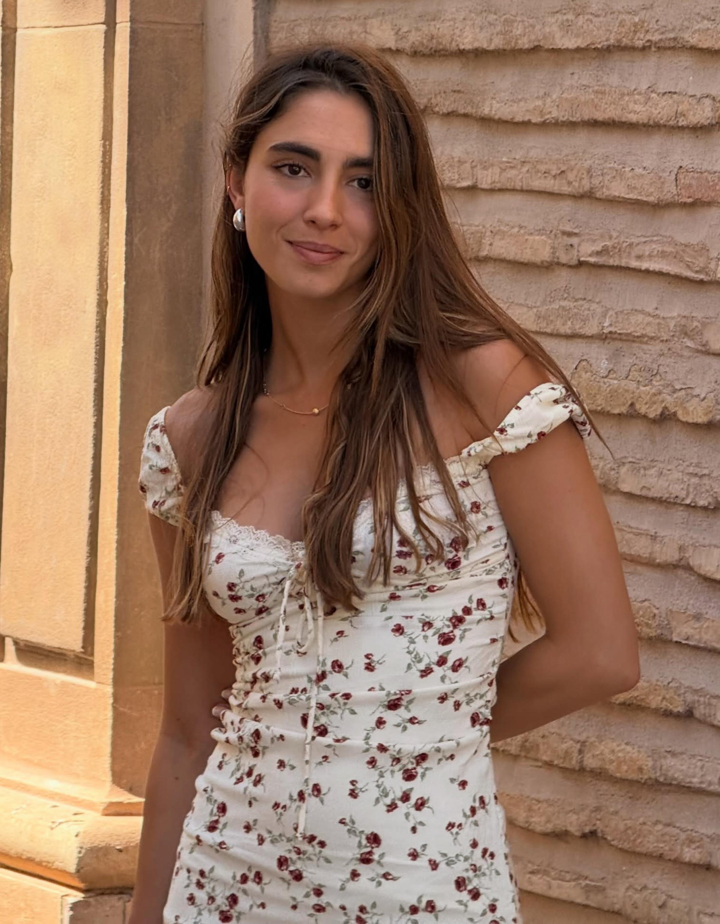 Printed lace midi dress — Cream