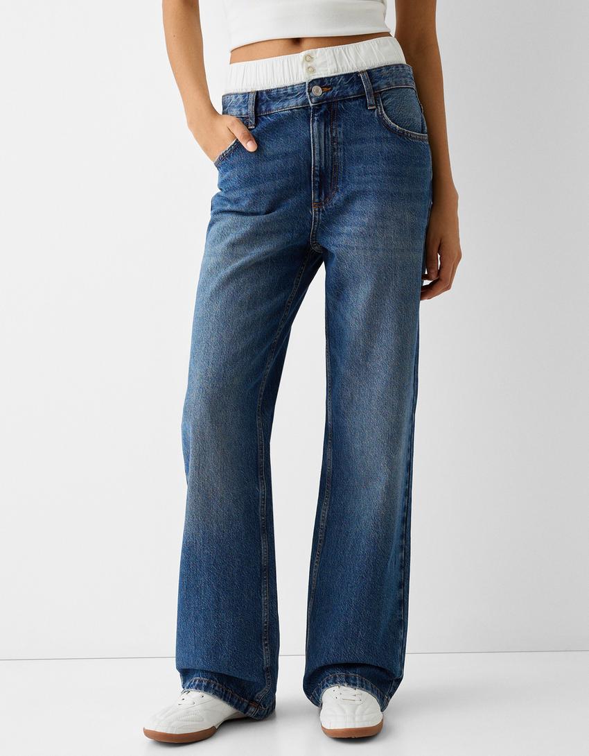 جينز ملابس داخلية نمط التسعينيات-أزرق-1