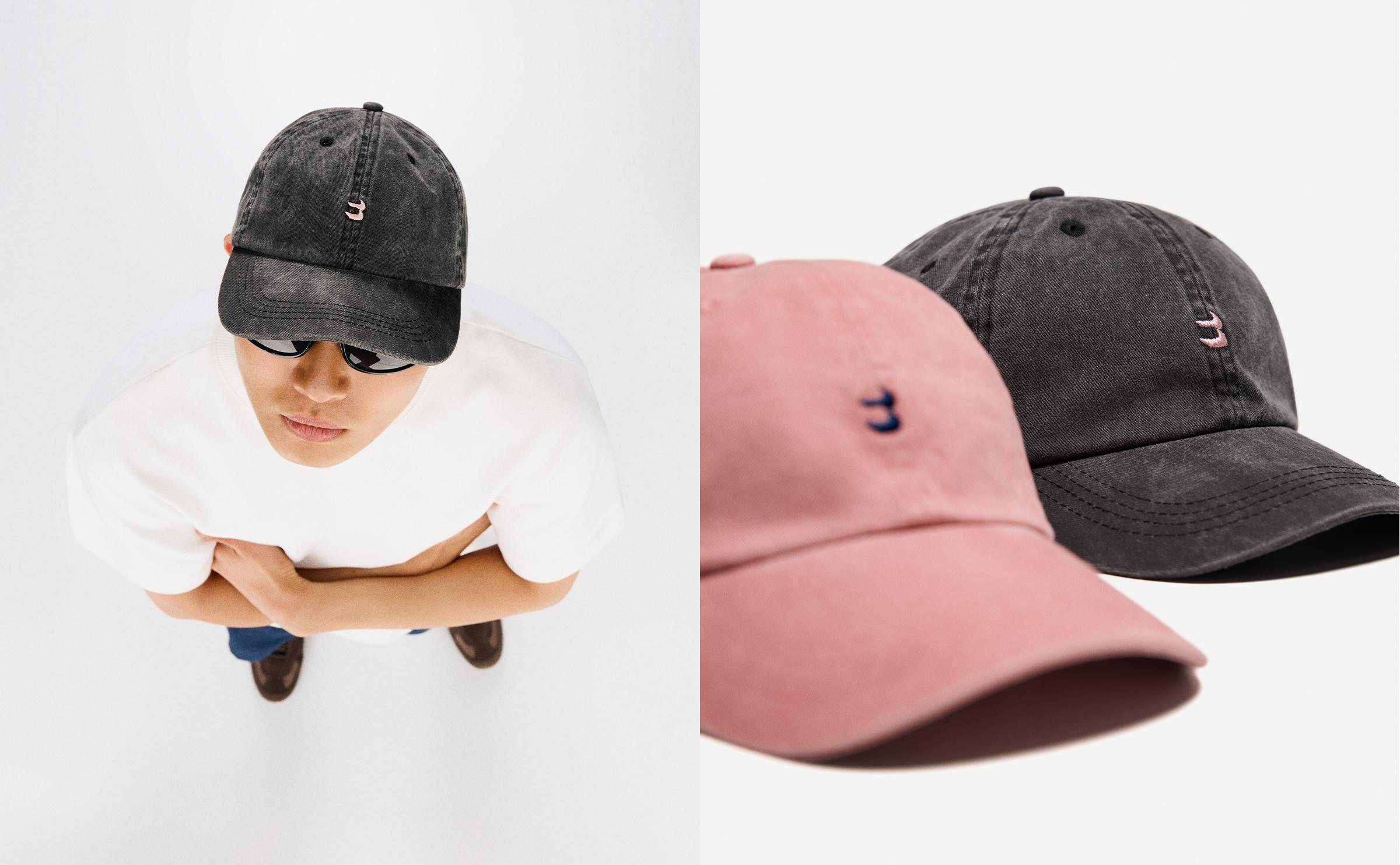 Embroidered cap — Black
