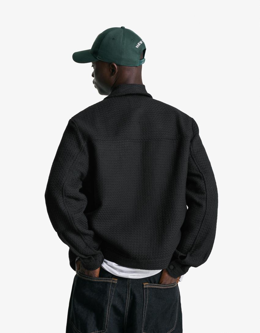 Rustic boxy fit jacket-Black