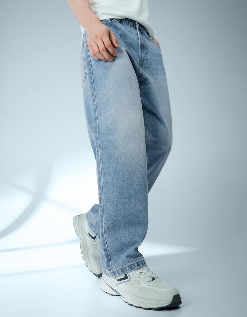 Jeans baggy-Azul lavado