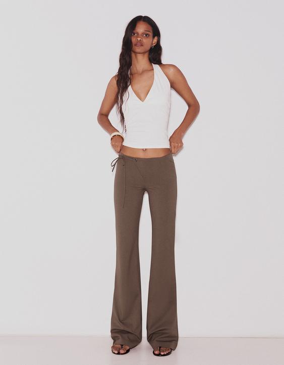 Düşük bel flare fit pantolon