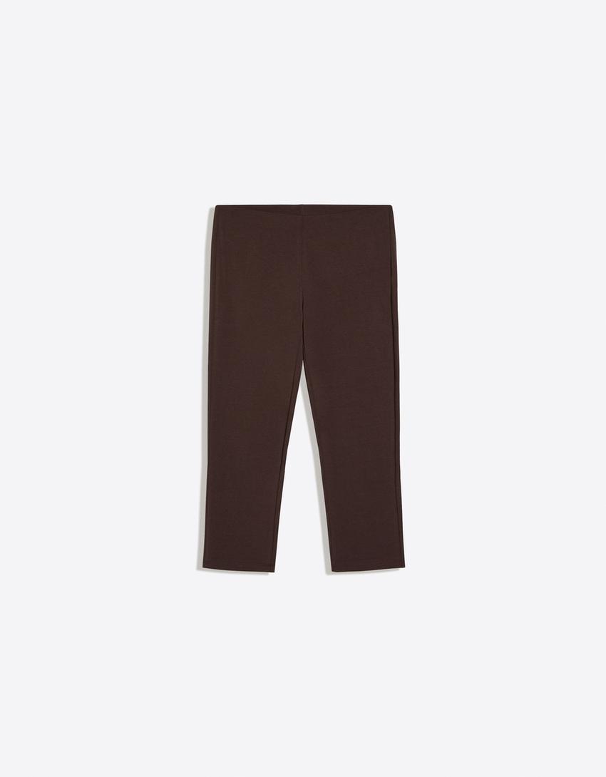 Pantalón capri-Marrón