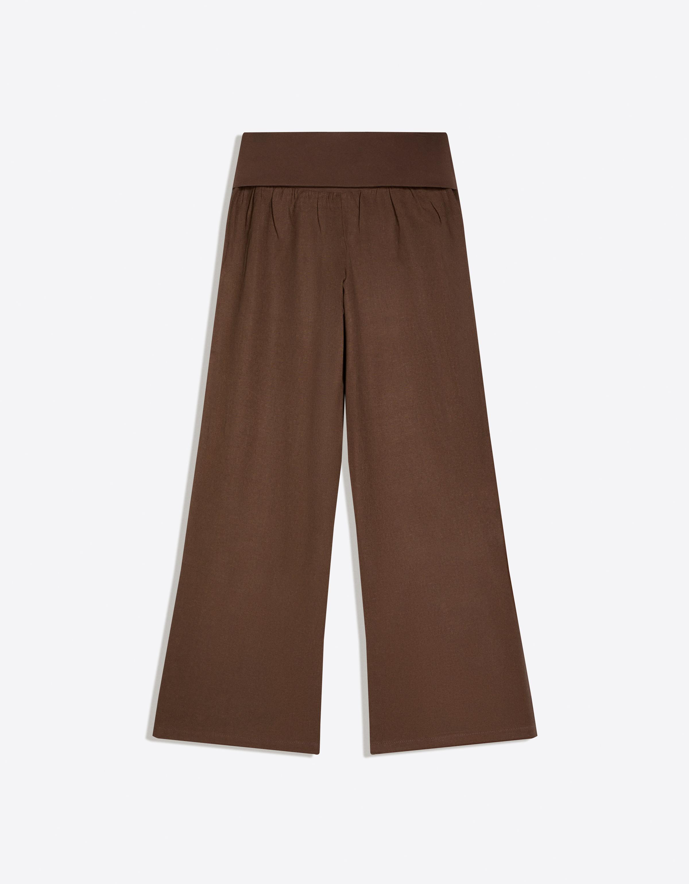 Turn-up waist trousers — Brown
