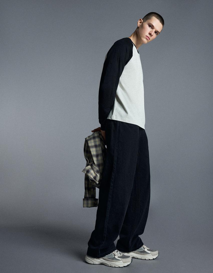 Jeans straight jogger fit-Nero